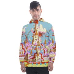 Adventure Time Multi Colored Celebration Nature Men s Front Pocket Pullover Windbreaker by Sarkoni