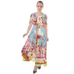 Adventure Time Multi Colored Celebration Nature Waist Tie Boho Maxi Dress by Sarkoni