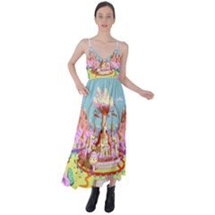 Adventure Time Multi Colored Celebration Nature Tie Back Maxi Dress by Sarkoni