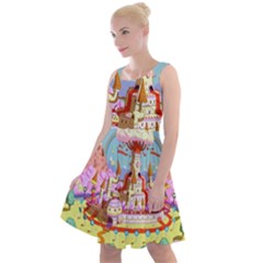 Adventure Time Multi Colored Celebration Nature Knee Length Skater Dress by Sarkoni