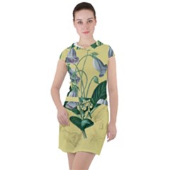 Botanical Plants Green Drawstring Hooded Dress by Sarkoni