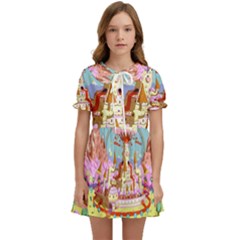 Adventure Time Multi Colored Celebration Nature Kids  Sweet Collar Dress by Sarkoni