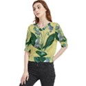 Botanical Plants Green Quarter Sleeve Blouse View1