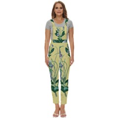 Botanical Plants Green Women s Pinafore Overalls Jumpsuit by Sarkoni