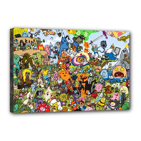 Cartoon Characters Tv Show  Adventure Time Multi Colored Canvas 18  X 12  (stretched) by Sarkoni