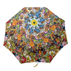 Cartoon Characters Tv Show  Adventure Time Multi Colored Folding Umbrellas by Sarkoni