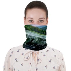 Field Of White Petaled Flowers Nature Landscape Face Covering Bandana (adult) by Sarkoni