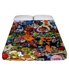 Cartoon Characters Tv Show  Adventure Time Multi Colored Fitted Sheet (california King Size) by Sarkoni