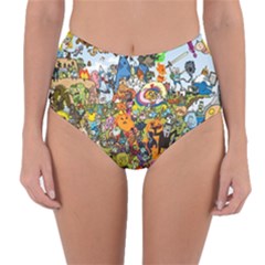 Cartoon Characters Tv Show  Adventure Time Multi Colored Reversible High-waist Bikini Bottoms by Sarkoni