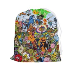 Cartoon Characters Tv Show  Adventure Time Multi Colored Drawstring Pouch (2xl) by Sarkoni