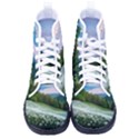 Field Of White Petaled Flowers Nature Landscape Women s High-Top Canvas Sneakers View1