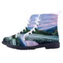 Field Of White Petaled Flowers Nature Landscape Women s High-Top Canvas Sneakers View2