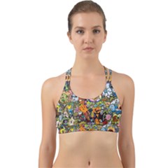 Cartoon Characters Tv Show  Adventure Time Multi Colored Back Web Sports Bra by Sarkoni