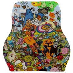 Cartoon Characters Tv Show  Adventure Time Multi Colored Car Seat Velour Cushion  by Sarkoni