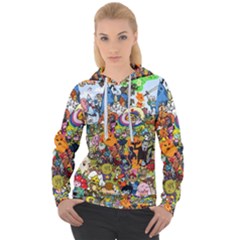 Cartoon Characters Tv Show  Adventure Time Multi Colored Women s Overhead Hoodie by Sarkoni