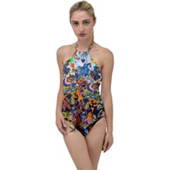 Cartoon Characters Tv Show  Adventure Time Multi Colored Go With The Flow One Piece Swimsuit by Sarkoni