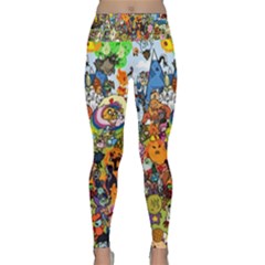 Cartoon Characters Tv Show  Adventure Time Multi Colored Lightweight Velour Classic Yoga Leggings by Sarkoni