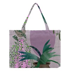 Botanical Plants Green Sheet Art Medium Tote Bag by Sarkoni