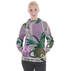 Botanical Plants Green Sheet Art Women s Hooded Pullover by Sarkoni