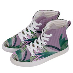 Botanical Plants Green Sheet Art Men s Hi-top Skate Sneakers by Sarkoni