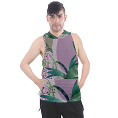 Botanical Plants Green Sheet Art Men s Sleeveless Hoodie by Sarkoni