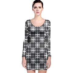 Pattern Vector Halftone Wallpaper Long Sleeve Bodycon Dress