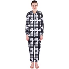 Pattern Vector Halftone Wallpaper Hooded Jumpsuit (Ladies)