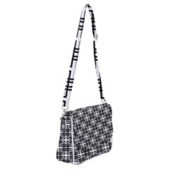 Pattern Vector Halftone Wallpaper Shoulder Bag with Back Zipper