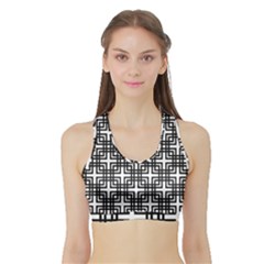 Pattern Vector Halftone Wallpaper Sports Bra with Border