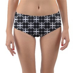 Pattern Vector Halftone Wallpaper Reversible Mid-Waist Bikini Bottoms