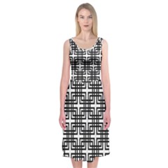 Pattern Vector Halftone Wallpaper Midi Sleeveless Dress