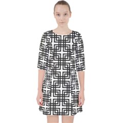 Pattern Vector Halftone Wallpaper Quarter Sleeve Pocket Dress