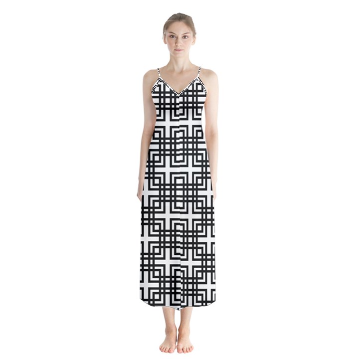 Pattern Vector Halftone Wallpaper Button Up Chiffon Maxi Dress