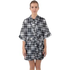 Pattern Vector Halftone Wallpaper Half Sleeve Satin Kimono 