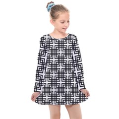 Pattern Vector Halftone Wallpaper Kids  Long Sleeve Dress