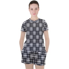 Pattern Vector Halftone Wallpaper Women s T-Shirt and Shorts Set