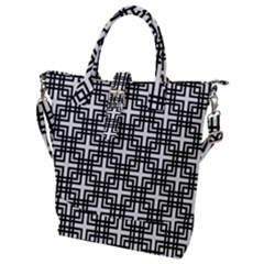 Pattern Vector Halftone Wallpaper Buckle Top Tote Bag