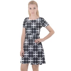 Pattern Vector Halftone Wallpaper Cap Sleeve Velour Dress 