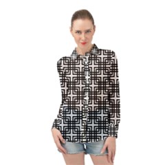 Pattern Vector Halftone Wallpaper Long Sleeve Chiffon Shirt