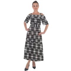 Pattern Vector Halftone Wallpaper Shoulder Straps Boho Maxi Dress 