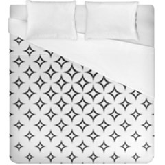 Star Curved Pattern Monochrome Duvet Cover (king Size) by Pakjumat