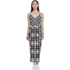 Pattern Vector Halftone Wallpaper V-Neck Camisole Jumpsuit