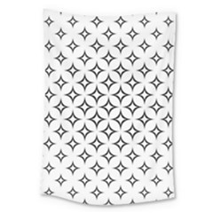 Star Curved Pattern Monochrome Large Tapestry by Pakjumat