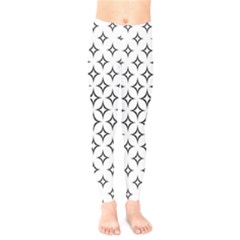 Star Curved Pattern Monochrome Kids  Leggings by Pakjumat