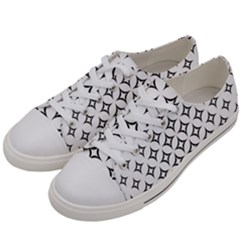 Star Curved Pattern Monochrome Women s Low Top Canvas Sneakers by Pakjumat