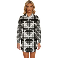 Pattern Vector Halftone Wallpaper Womens Long Sleeve Shirt Dress