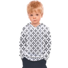 Star Curved Pattern Monochrome Kids  Overhead Hoodie by Pakjumat