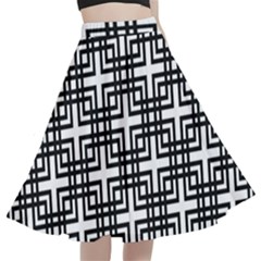 Pattern Vector Halftone Wallpaper A-Line Full Circle Midi Skirt With Pocket