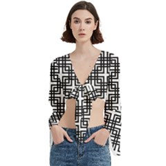 Pattern Vector Halftone Wallpaper Trumpet Sleeve Cropped Top