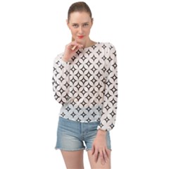 Star Curved Pattern Monochrome Banded Bottom Chiffon Top by Pakjumat